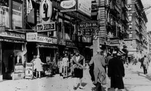 Seventh Avenue in Harlem, New York City, 1932, just after the Harlem Renaissance.