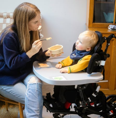 Archie Bland’s partner Ruth with their son Max, shot in Feb 2025