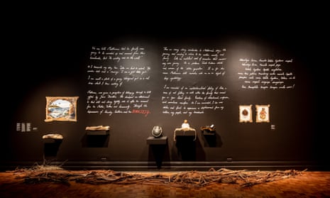 Some of the Aboriginal cultural artefacts that were once taken from Tasmania and have returned, temporarily, from overseas museums and collections for the taypani milaythina-tu: Return to Country exhibition at the Tasmanian Museum and Art Gallery.