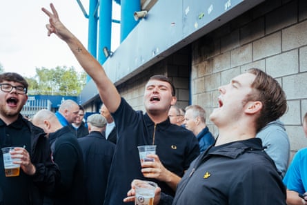 West Ham fans in fan zone singing songs