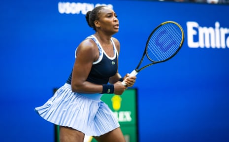 Venus Williams practices up of nan commencement of nan US Open astatine nan USTA Billie Jean King National Tennis Center successful New York.