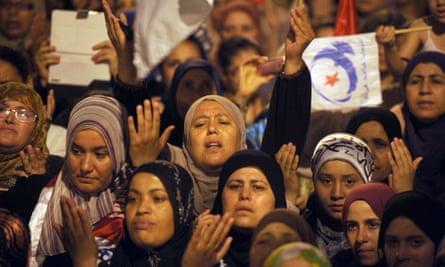 Ennahdha supporters protest in solidarity with Tunisia’s Islamist government.