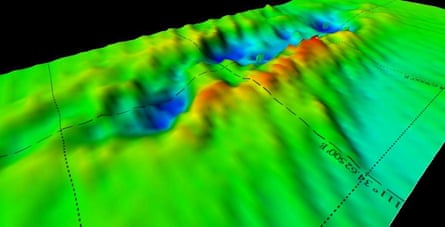 A 3D map showing the seabed site of HMS Exeter after the ship had been removed