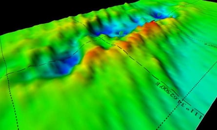 A 3D map showing the seabed site of HMS Exeter after the ship had been removed