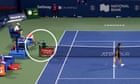 Frances Tiafoe's chase leads to net-cord rules tangle against Milos Raonic – video