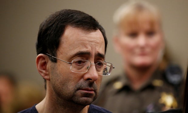 Nassar at his sentencing hearing where he was jailed for 40 to 175 years.