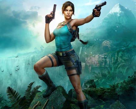 A female character holding two guns in Tomb Raider Legacy of Atlantis.