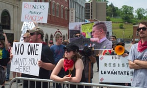 The demonstrations in downtown Pikeville, Kentucky on Saturday.