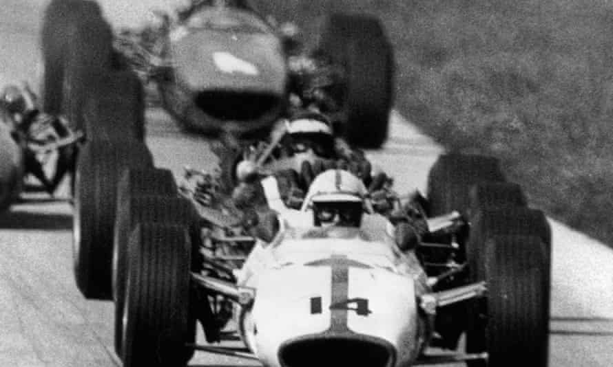 John Surtees on his way to victory in the Italian grand prix at Monza in 1967.