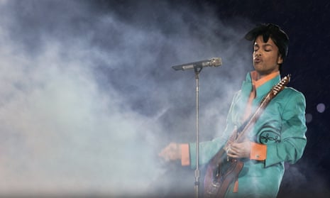 ‘Mystical’: Prince, one of the subjects of Abdurraqib’s essays, performing at the Super Bowl in 2007