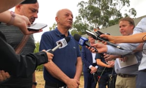 Saeed Maasarwe, father of Aiia Maasarwe, talks to the media at the site where his daughter’s body was found