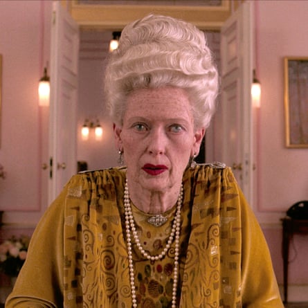 Swinton as Madame D in The Grand Budapest Hotel.