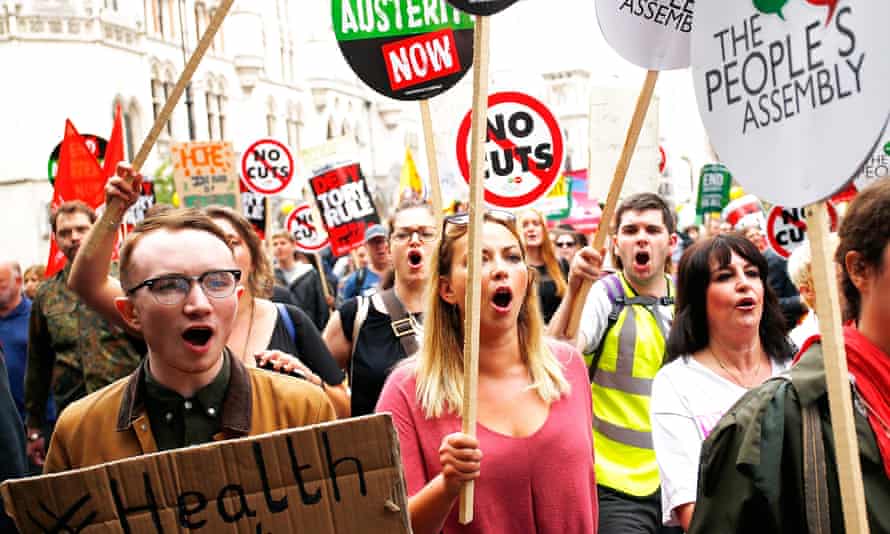 Marching against Tory cuts in London in 2015.