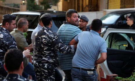 A man is arrested after holding up an LGB Bank branch in the Ramlet al-Baida area in Beirut on Friday