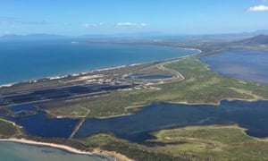 Aerial footage of the Abbot Point coal port bordering the Caley valley wetlands.