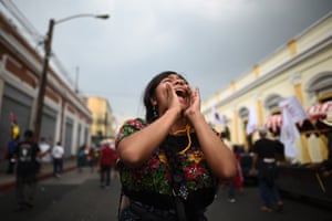 A protester in Guatemala City