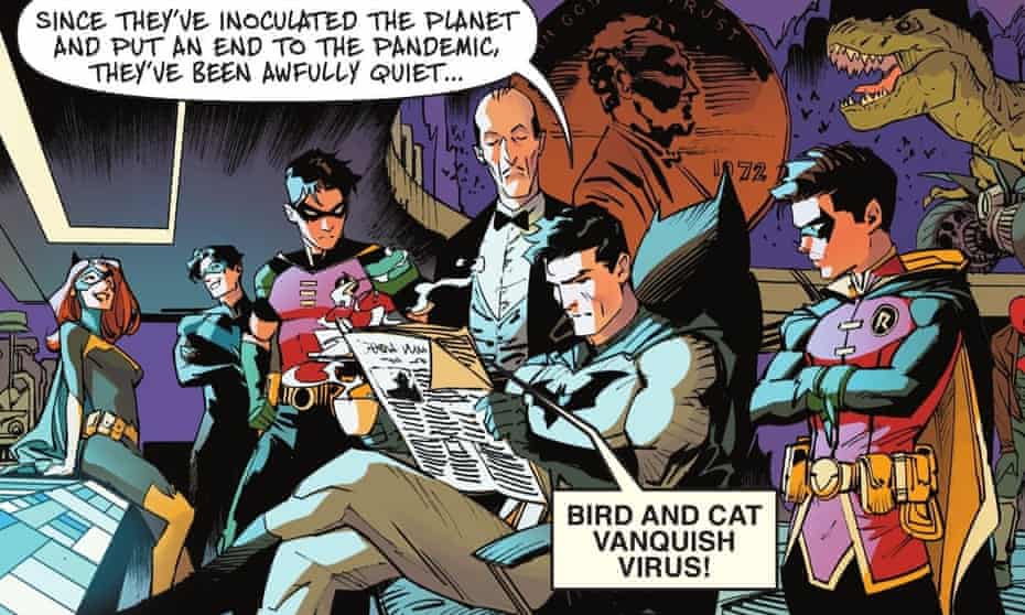 Batman’s foe the Penguin sets out to vaccinate the world in Bird Cat Love.