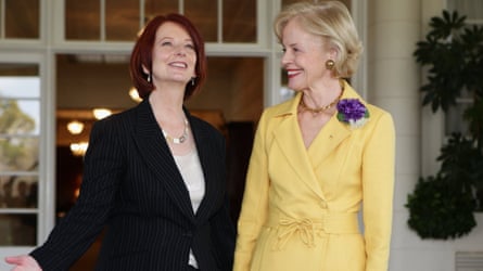 Gillard with former governor general Quentin Bryce