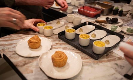 The house laminated sourdough bread, whipped spirulina butter, Maldon salt and Kabocha squash & ginger soup.
