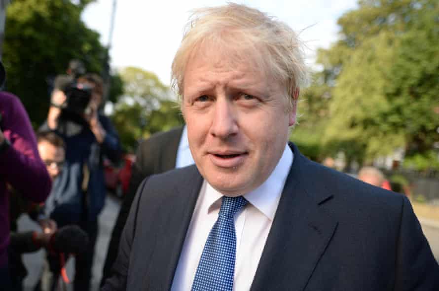 Boris Johnson leaves his home in London on June 28.