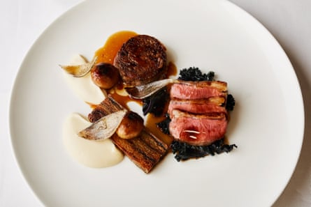 Ryland hogget - Smoked Shoulder with Douglas Fir, Roasted Jerusalem Artichokes, White Onion, Madeira Sauce, at Hawthorn Restaurant, Kew, London