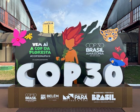 A sign for the Cop30 summit in Brazil