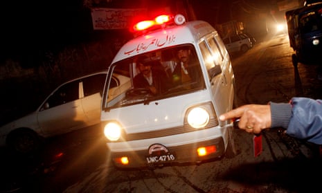 File photo of an ambulance outside Lahore’s Mayo hospital