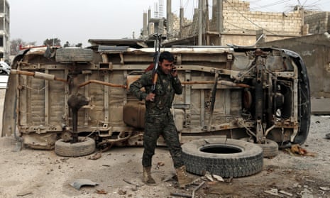 Kurdish fighters in Kobane