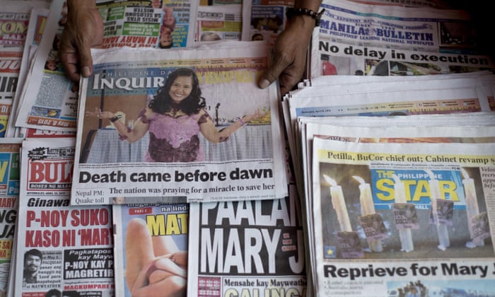 Philippine Press Caught Out By Last Minute Execution Reprieve For Mary Jane Veloso Newspapers The Guardian