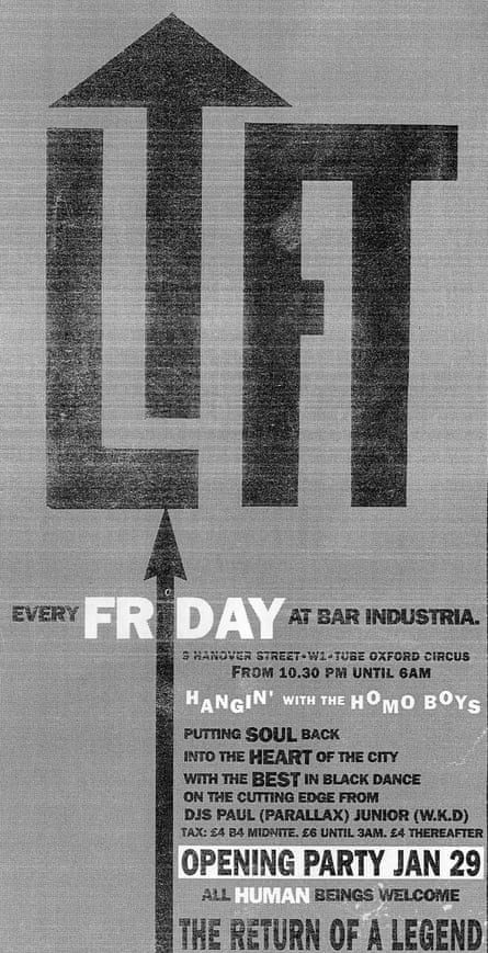 Flyer for Lift, a London club night for gay black men.
