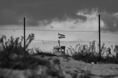 An army outpost with a flag on top
