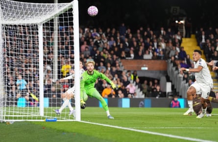 Ethan Pinnock’s own goal flies into the Brentford net as players look on