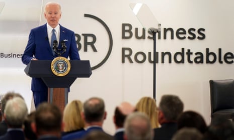 President Joe Biden delivers remarks during Business Roundtable's CEO Quarterly Meeting.