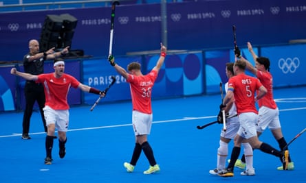 Gareth Furlong celebrates scoring for Team GB against Spain