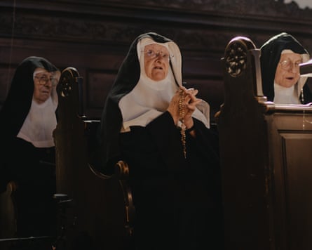 Sister Bernadette leads prayers attended by supporters and former pupils in the chapel at Goldenstein.