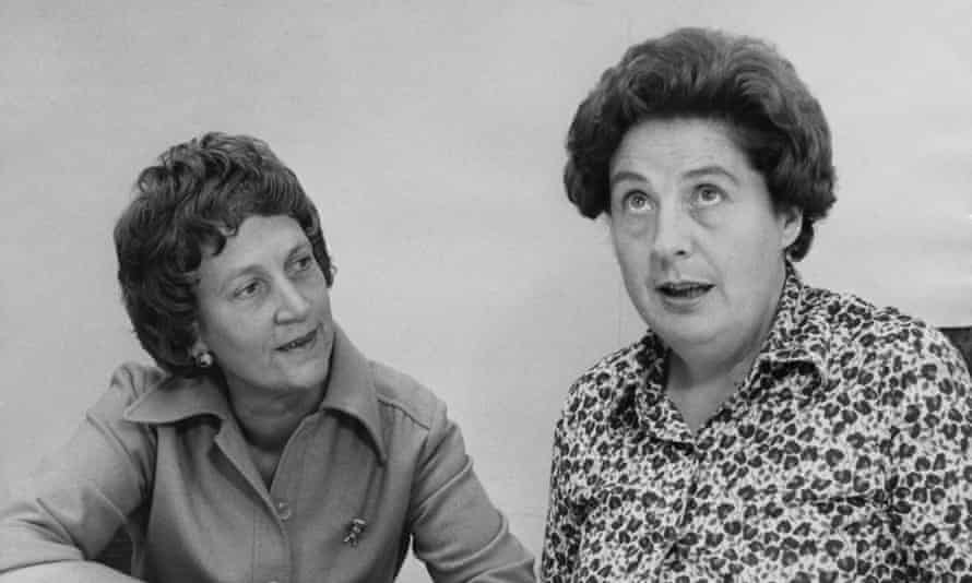 Betty Lockwood, right, with Elspeth Howe, her deputy at the Equal Opportunities Commission, at its offices in London in 1976.