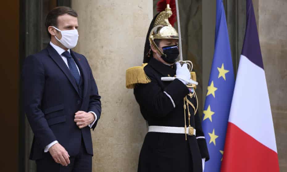 President Emmanuel Macron at the Elysee palace in Paris, France.