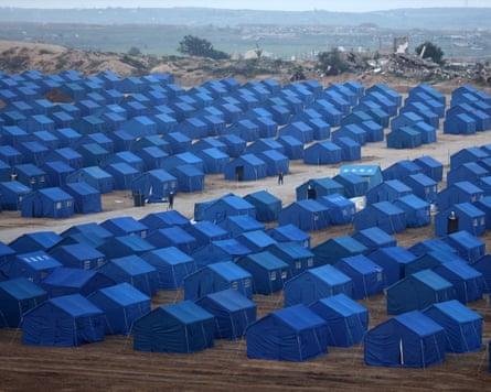 Chinese-donated tents in Nuseirat camp in central Gaza.