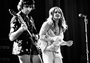 Osbourne (right) in 1973, performing with Black Sabbath alongside Tony Iommi