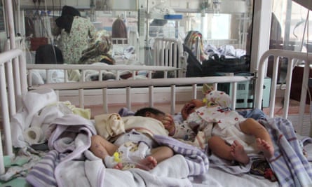 Babies who survived the attack receive medical care at another hospital in Kabul