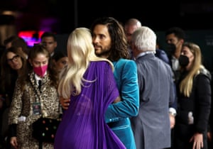 Jared Leto and Lady Gaga embrace ahead of the film.