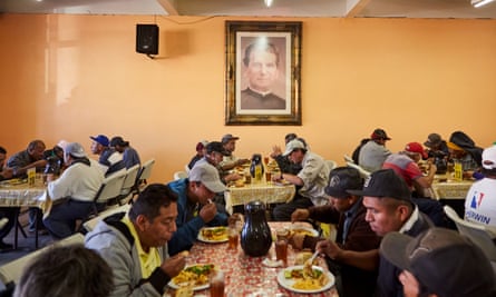 Migrants who seek to cross the border gather every morning in the Salesian community breakfast room of Padre Chava to have a free breakfast.