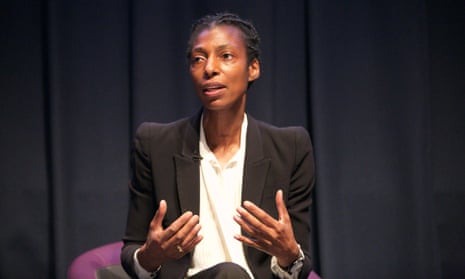 Sharon White speaking on a panel in 2021.