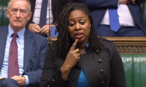 The Labour MP Dawn Butler signs her question in the House of Commons as she urges the government to give British Sign Language (BSL) legal status.