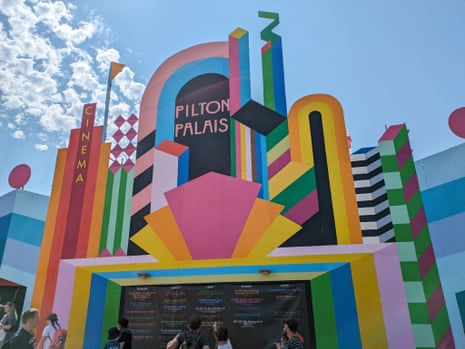 The Pilton Palais cinema at the Glastonbury festival.