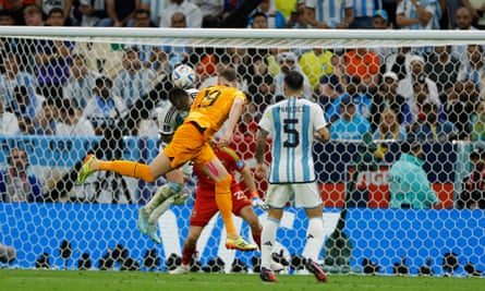 Wout Weghorst scores the first of his two goals for Netherlands.