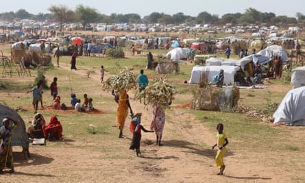Refugees who fled Sudan at the Zabout refugee camp in neighbouring Chad.