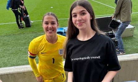 Mary Earps (left) with Emmy Somauroo, who launched an online petition calling on Nike to produce a replica shirt 