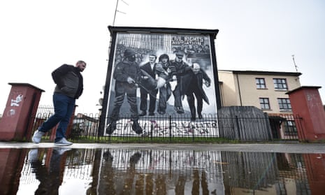 A Bloody Sunday mural in the Rossville Street area of Derry