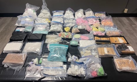 This handout photo provided by Alameda county sheriff's office shows 92.5 pounds of illicit fentanyl that was seized in April 2022 in California.